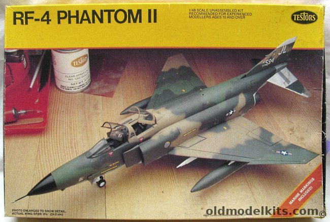 Testors 1/48 RF-4 Phantom II AND F-4G Wild Weasel - RF-4C / RF-4B Phantom II - US Marines VMFP-3 / USAF 363 TRW (Italeri Molds), 582 plastic model kit